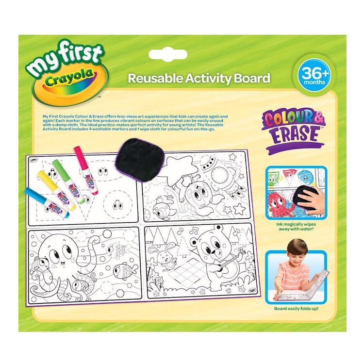 Crayola Colour & Erase Reusable Activity Board with Washable Markers