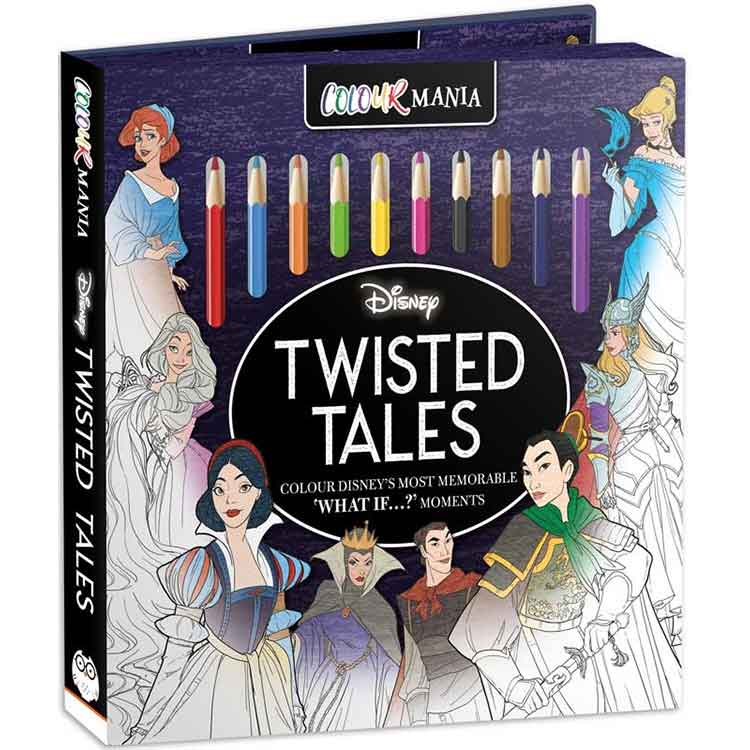 Disney Twisted Tales Colouring Book with 10 Pencils - AJ Toys & Books