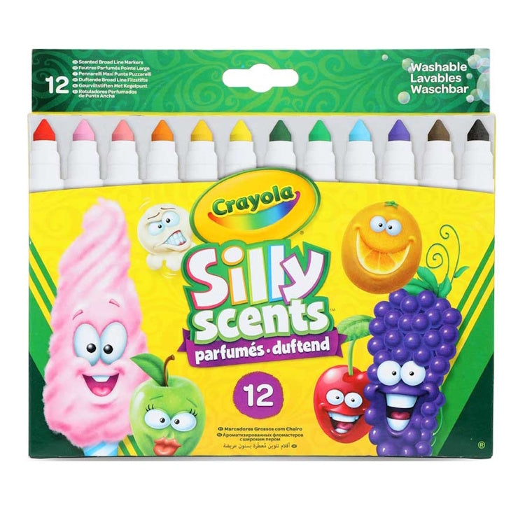 Crayola Silly Scents Broadline Markers – 12 Sweet Scented Art Markers