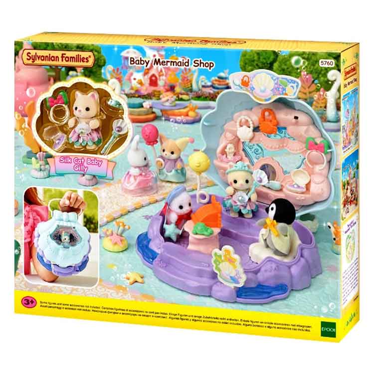 Sylvanian Families Baby Mermaid Shop – Seashell Carry Case Playset