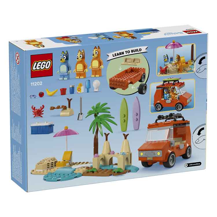 LEGO Bluey's Beach & Family Car Trip 11202 Building Kit for Kids