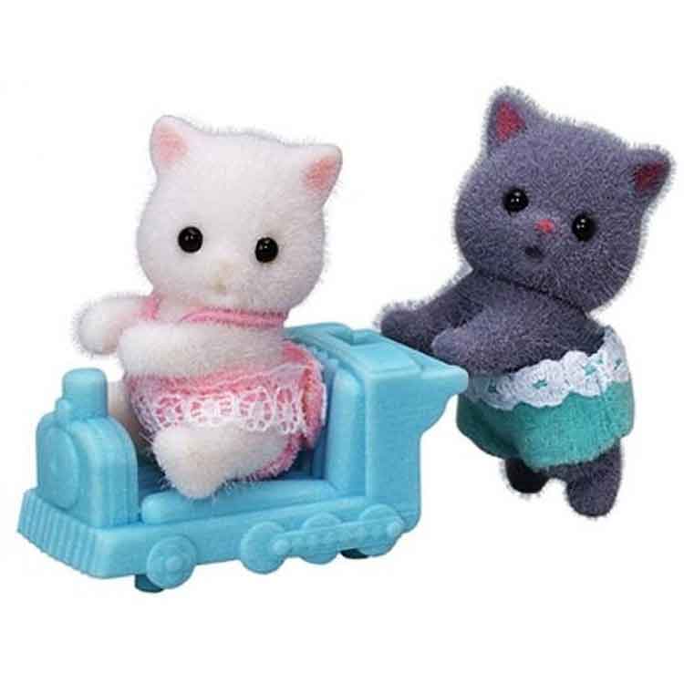 Sylvanian Families Persian Cat Twins - Collectible Animal Figurines