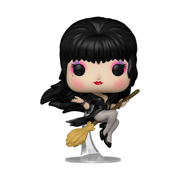 Funko Pop! Icons: Elvira with Broom Vinyl Figure – 9cm Collectible