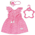 Baby Born Trendy Flower Dress – Pink Boho Doll Clothes with Headband