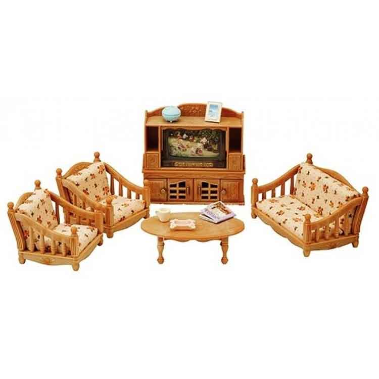 Sylvanian Families Comfy Living Room Set | Miniature Dollhouse Furniture