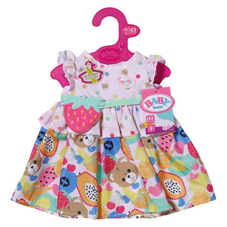 Baby Born Fruit Print Doll Dress – Colorful Summer Outfit for 43cm Dolls