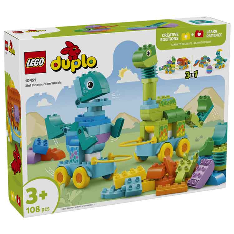 LEGO DUPLO 10451 3in1 Dinosaurs on Wheels Building Toy for Toddlers
