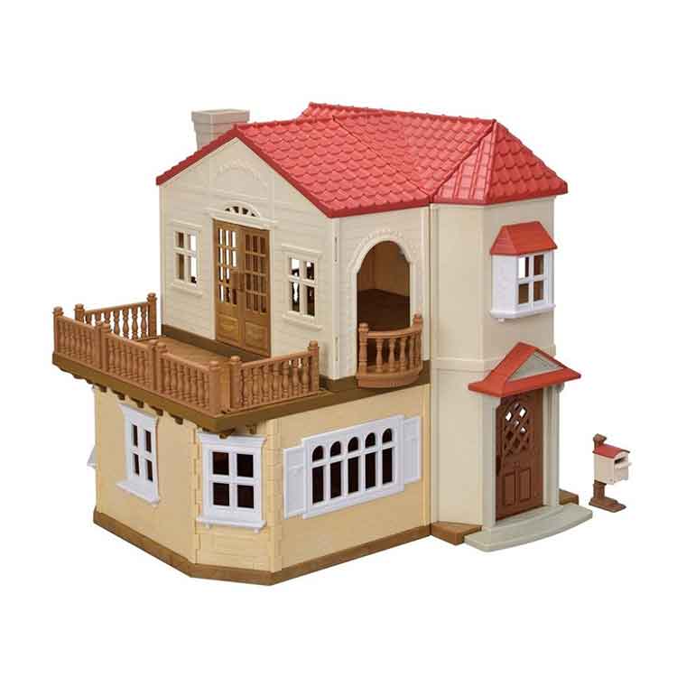 Sylvanian Families Red Roof Country Home – Dollhouse with Secret Attic