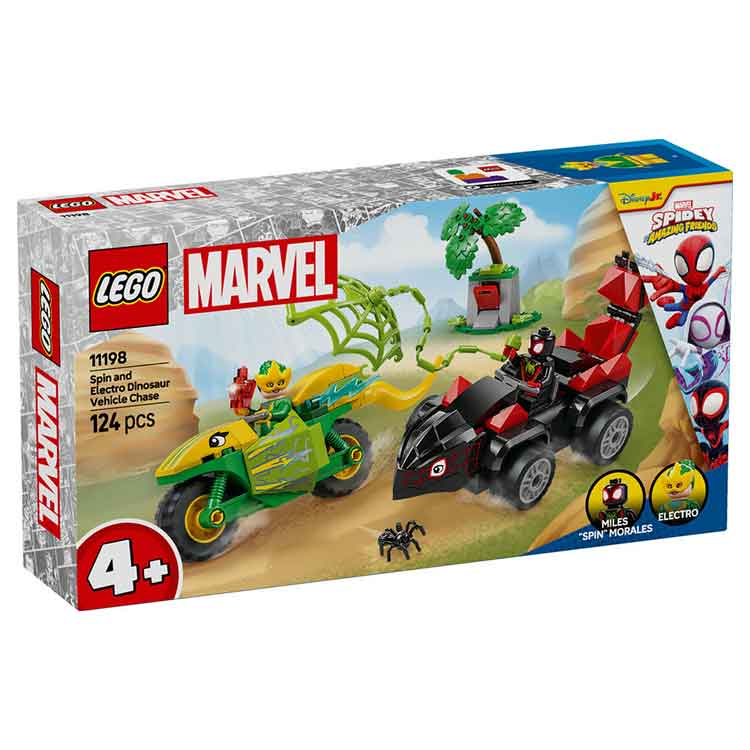 LEGO Spidey Spin and Electro Dinosaur Vehicle Chase 11198 Building Set