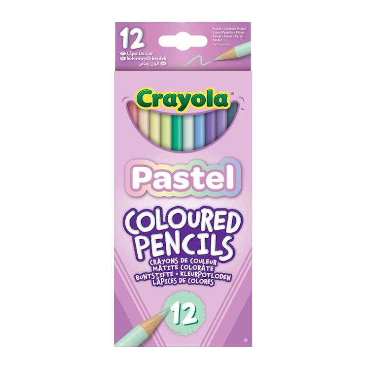 Crayola Pastel Coloured Pencils – 12 Pack Soft Lead Drawing Pencils