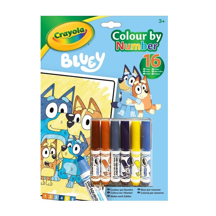 Crayola Bluey Colour by Numbers Book with 6 Markers - Kids Activity Set