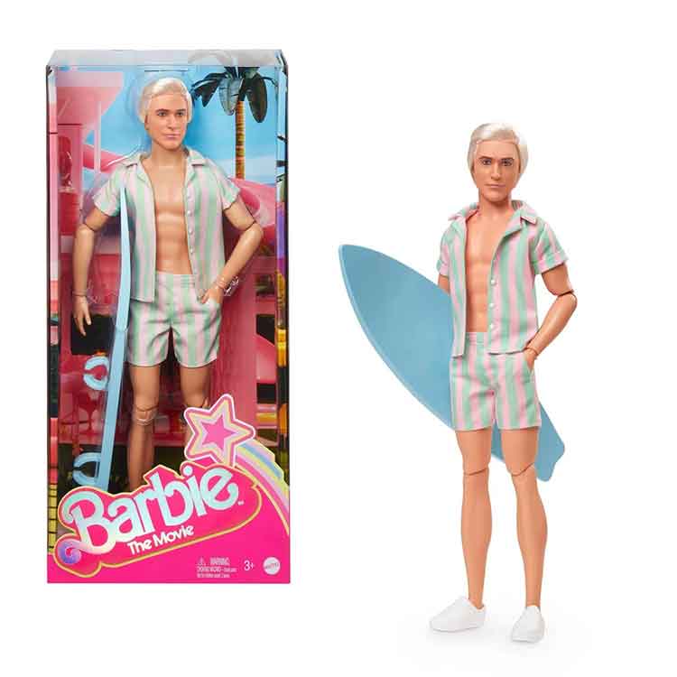 Barbie The Movie Ken Doll – Beach Striped Set Collectible Figure