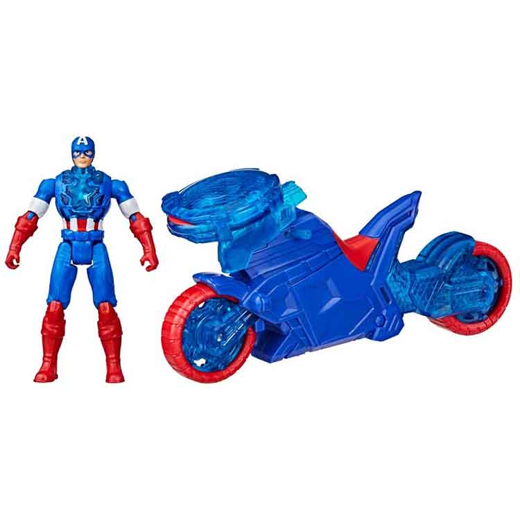 Marvel Avengers Captain America Shield-Shot Cycle Action Figure Set