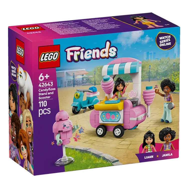 LEGO Friends 42643 Cotton Candy Stand and Scooter Building Kit for Kids