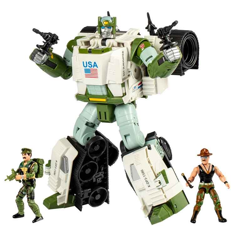 Transformers x G.I. Joe Kup Triple T Tank with Sgt. Slaughter Figures
