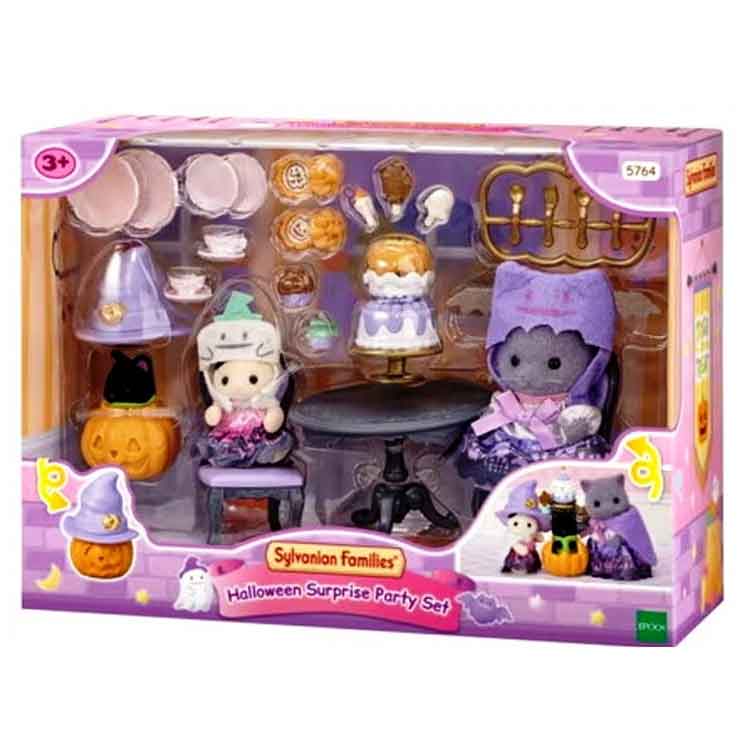 Sylvanian Families Halloween Surprise Party Set – Cat Figures Playset