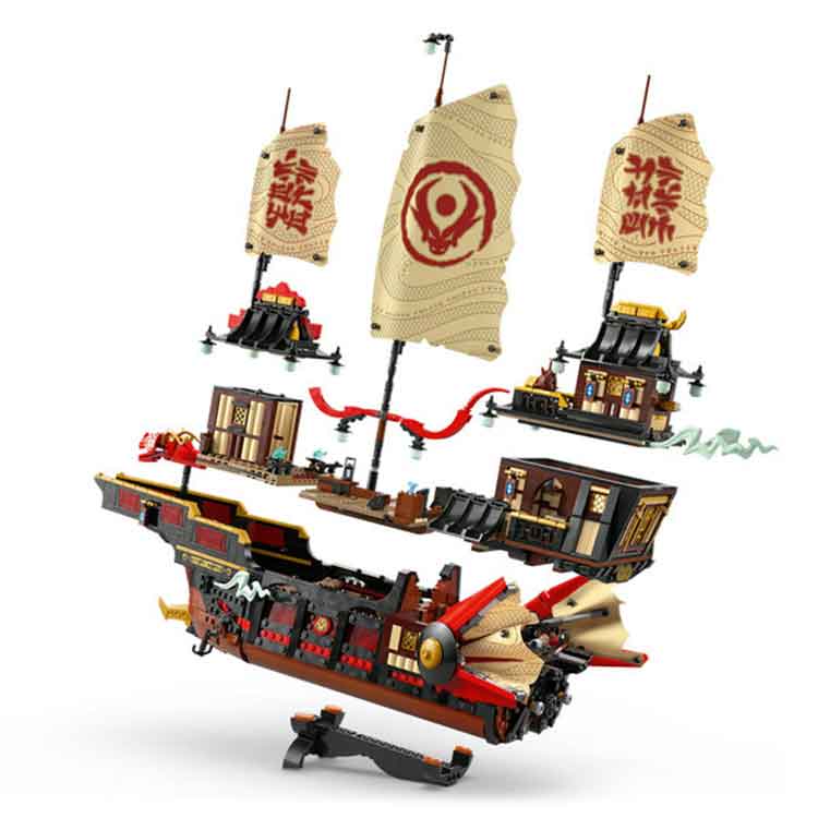 LEGO NINJAGO The Temple Bounty 71848 Ninja Ship Building Set with 6 Minifigures