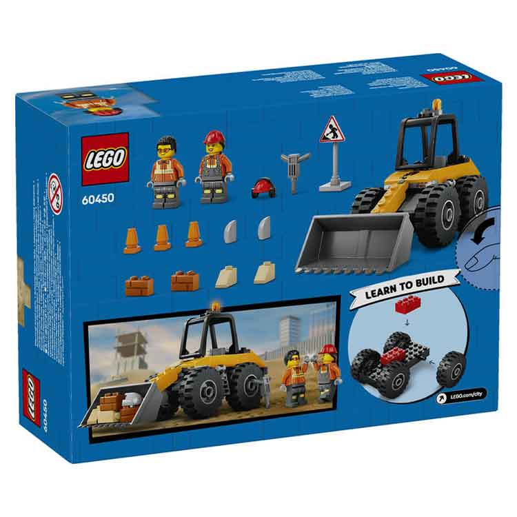 LEGO City 60450 Yellow Construction Wheel Loader Toy Set for Kids