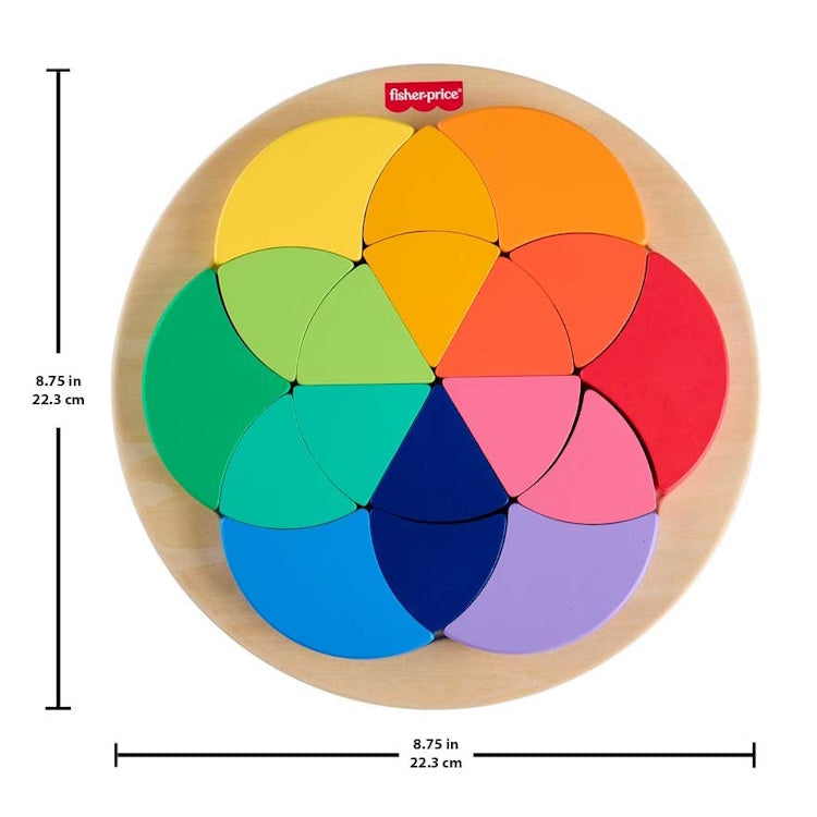 Fisher-Price Wooden Colour Wheel Puzzle – FSC-Certified Shape Sorter