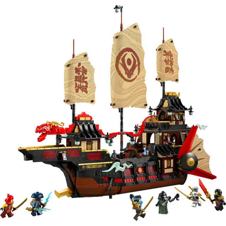 LEGO NINJAGO The Temple Bounty 71848 Ninja Ship Building Set with 6 Minifigures