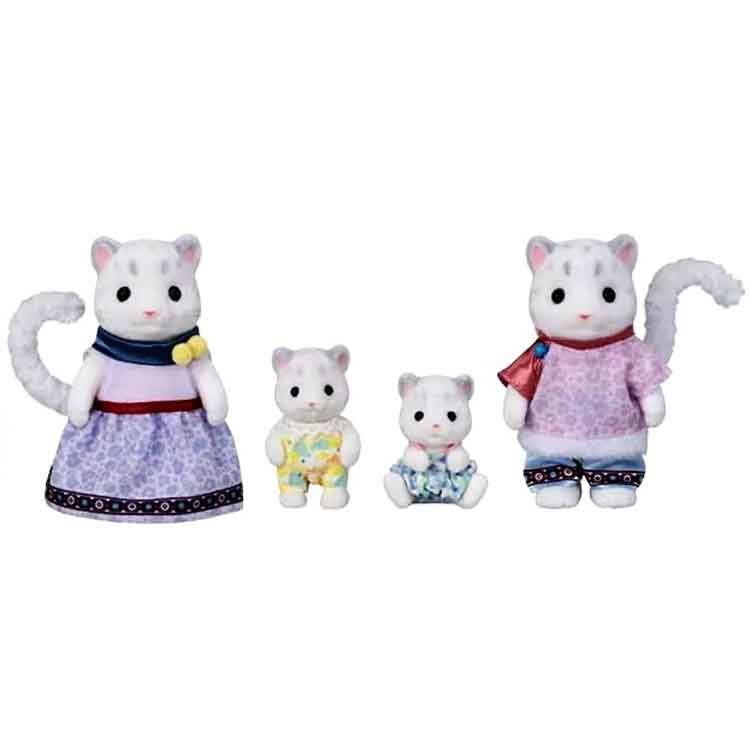 Sylvanian Families Snow Leopard Family – 9-Piece Winter Toy Playset