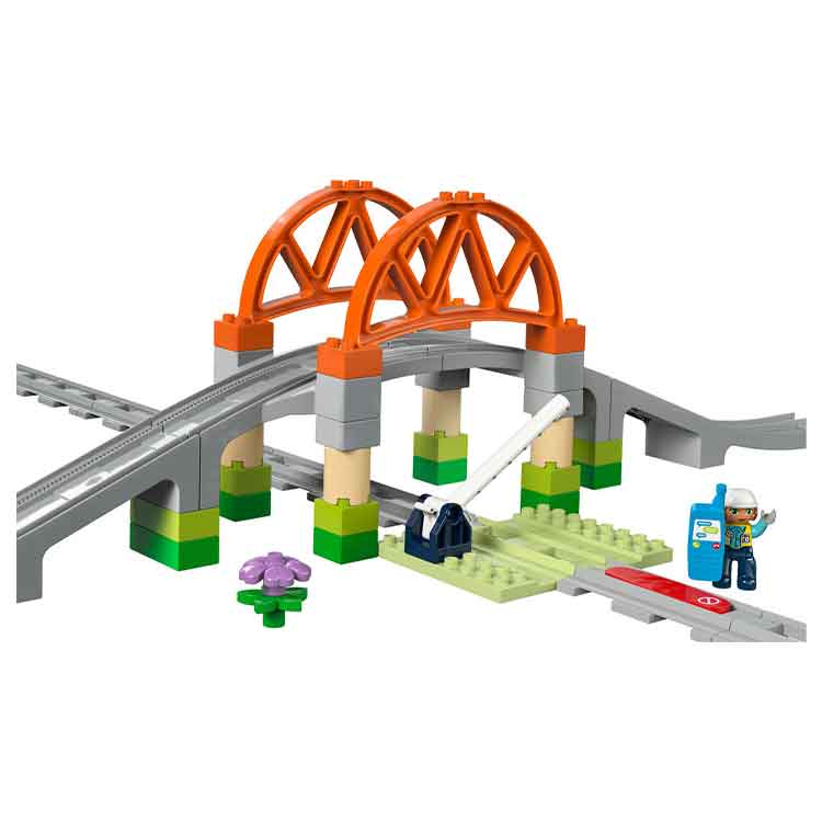 LEGO DUPLO 10426 Train Bridge and Tracks Expansion Set for Toddlers