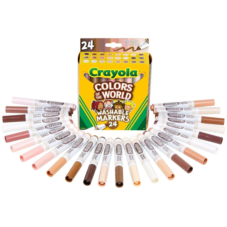 Crayola Washable Markers – 24 Diverse Skin Tone Colours of the World