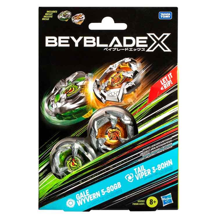 Beyblade X Gale Wyvern and Tail Viper Dual Pack Battle Top Set
