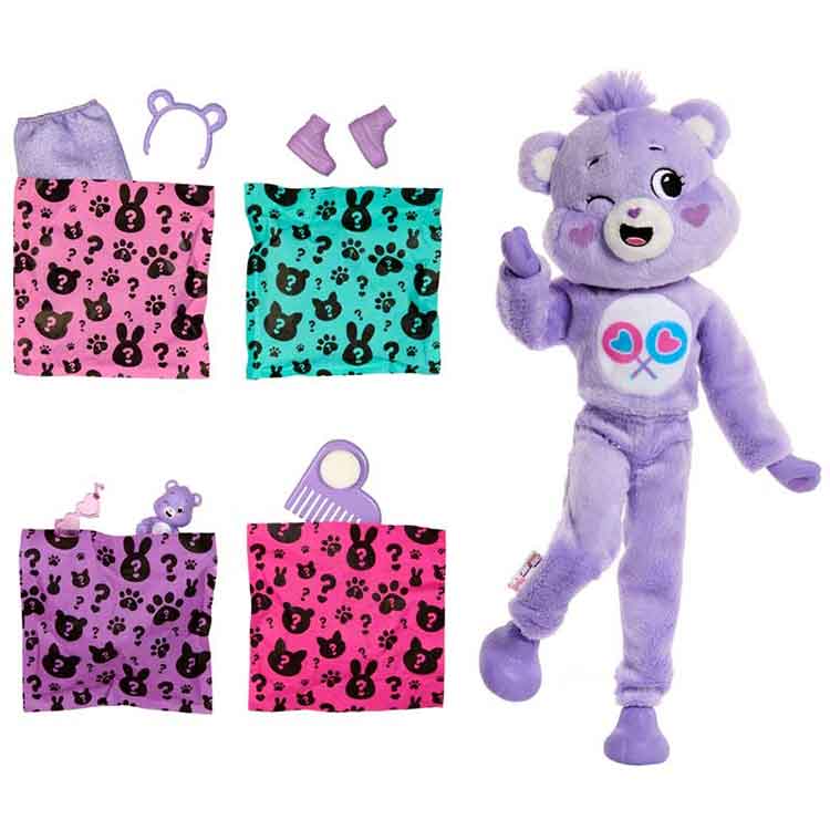 Barbie Cutie Reveal Care Bears Doll – Share Bear Plush Costume