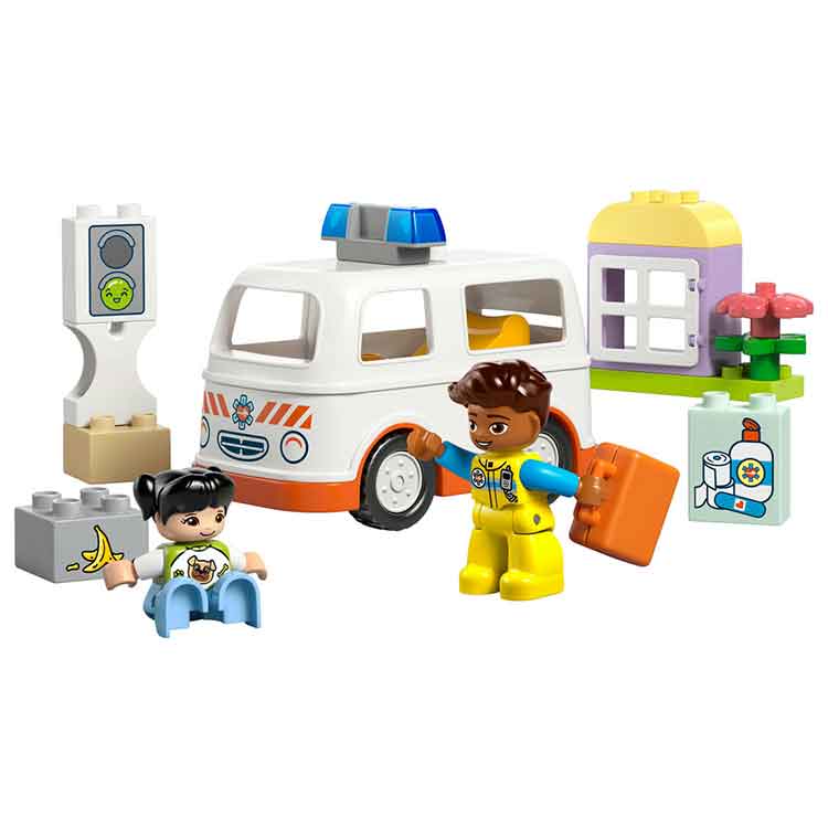 LEGO DUPLO 10447 Ambulance & Driver Toy Set for Toddlers – 2+ Years