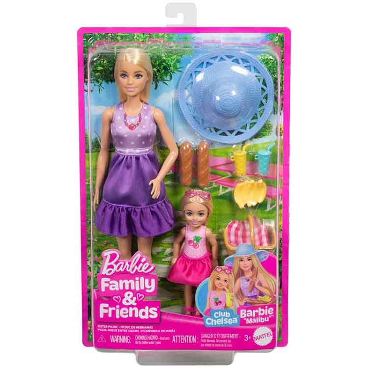 Barbie Malibu and Chelsea Doll Picnic Playset with 9 Accessories