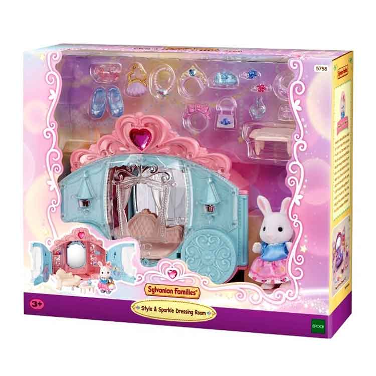 Sylvanian Families Style & Sparkle Dressing Room - White Rabbit Playset