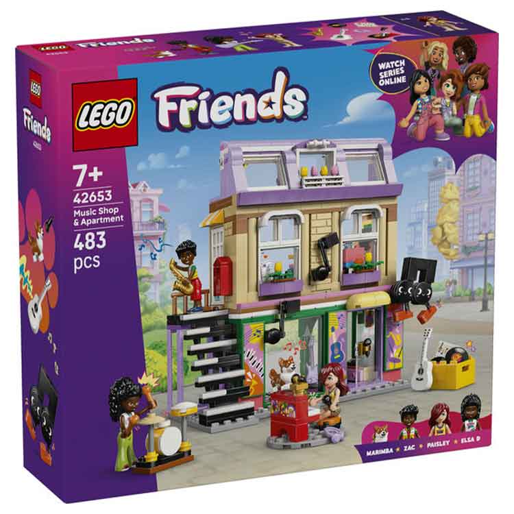 LEGO Friends 42653 Music Store & Apartment Building Set with 3 Dolls