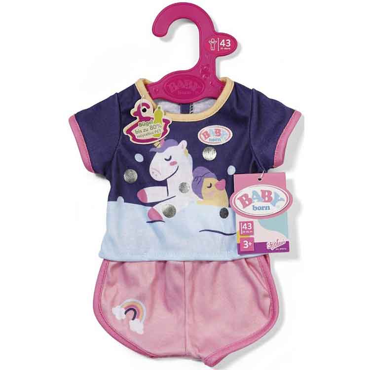 BABY Born Unicorn Short Pyjamas – 43cm Doll Clothes Accessory