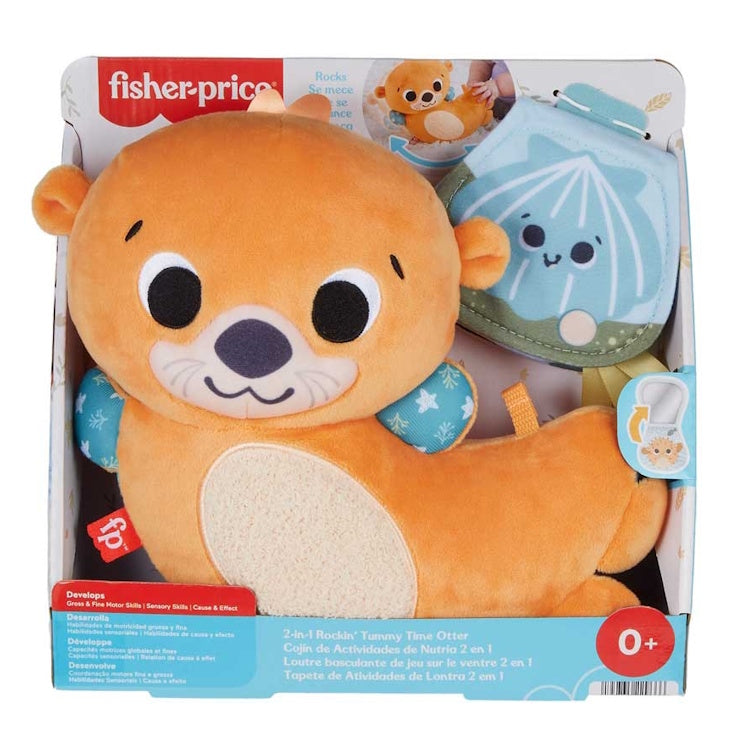 Fisher-Price 2-in-1 Rockin’ Tummy Time Otter Plush Sensory Toy
