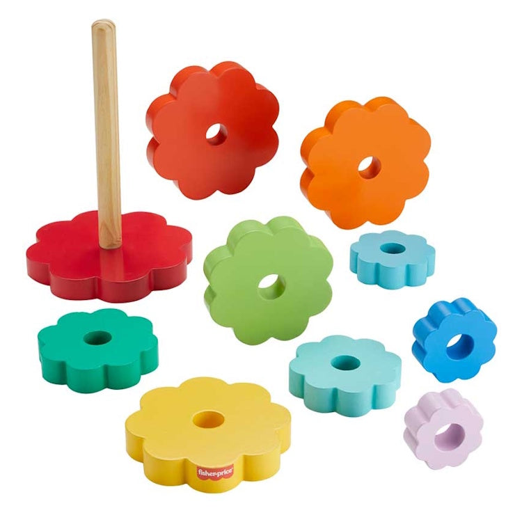 Fisher-Price Wooden Ring Stacker – FSC-Certified Toddler Stacking Toy