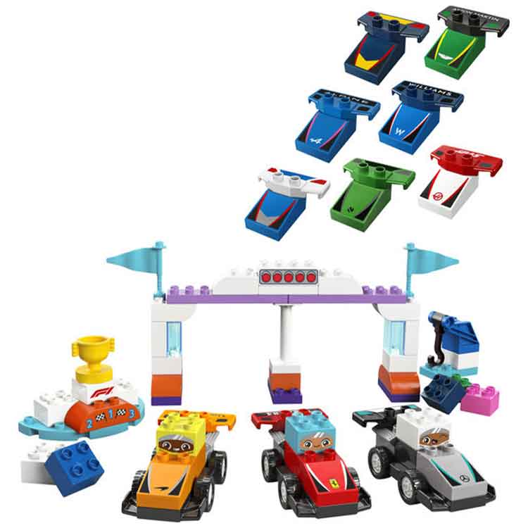 LEGO DUPLO 10445 F1 Team Race Cars & Drivers Building Toy for Toddlers