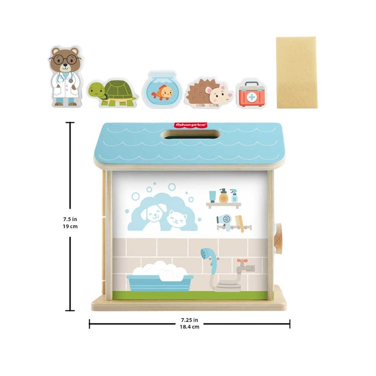 Fisher-Price Wooden On-the-Go Pet Hospital - Portable Veterinary Playset