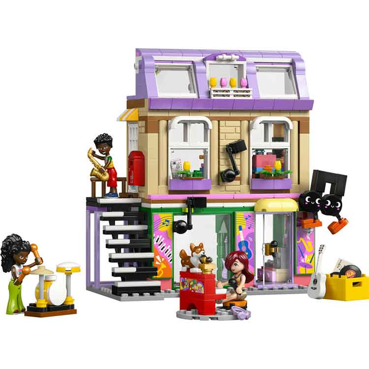 LEGO Friends 42653 Music Store & Apartment Building Set with 3 Dolls
