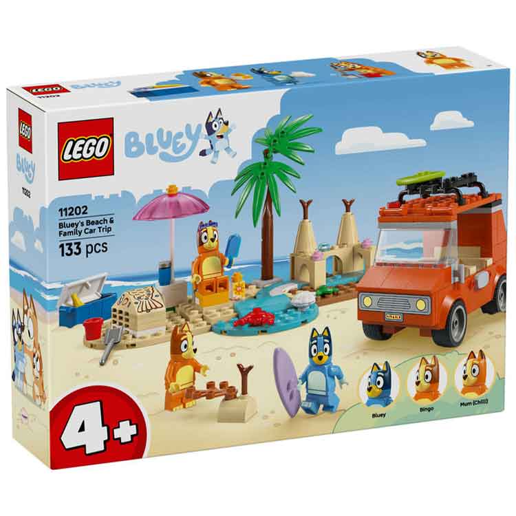 LEGO Bluey's Beach & Family Car Trip 11202 Building Kit for Kids