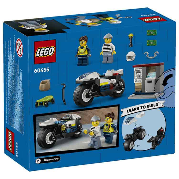 LEGO City Police Motorcycle Chase 60455 Building Set for Kids Age 4+