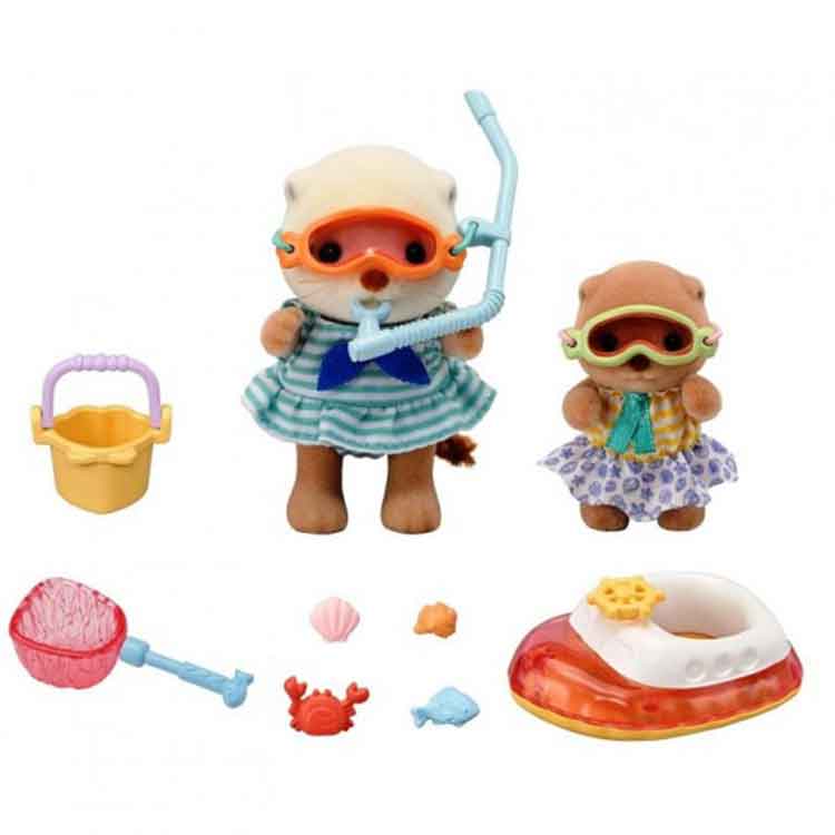 Sylvanian Families Splashy Snorkel Set – Sea Otter Sisters Figures