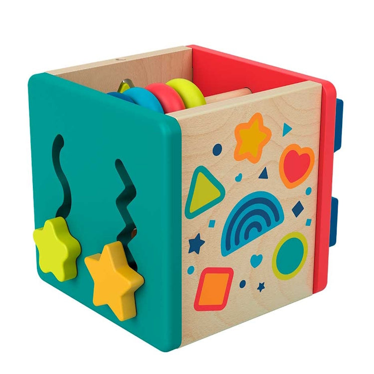 Fisher-Price Wooden Activity Cube – FSC-Certified Baby Developmental Toy