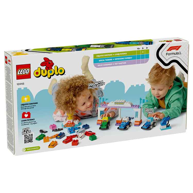 LEGO DUPLO 10445 F1 Team Race Cars & Drivers Building Toy for Toddlers