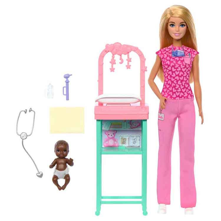 Barbie Baby Doctor Playset – Nurturing Career Doll with Accessories