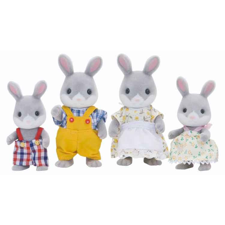 Sylvanian Families Cottontail Rabbit Family - 4 Piece Collectible Set