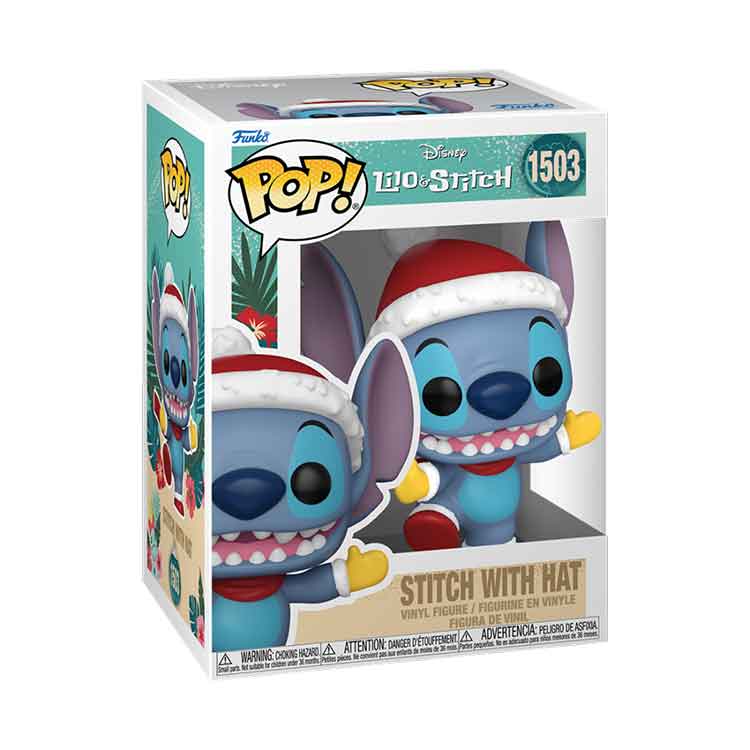 Funko POP Disney: Stitch Holiday with Hat Vinyl Figure - 9cm Collectible