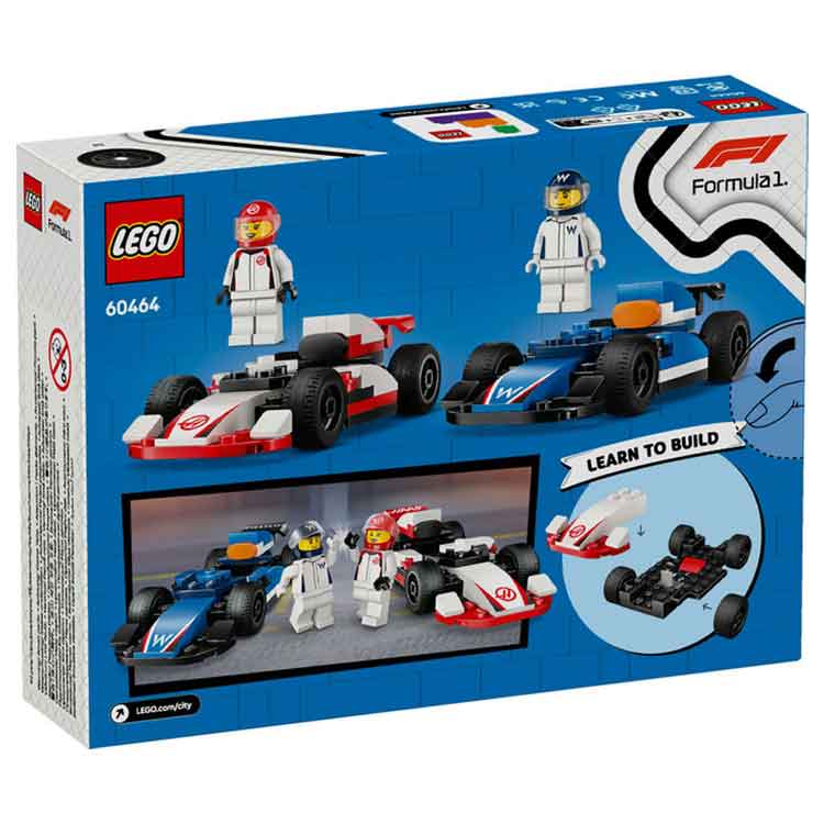 LEGO City F1 Williams Racing & Haas F1 Race Cars Building Set 60464