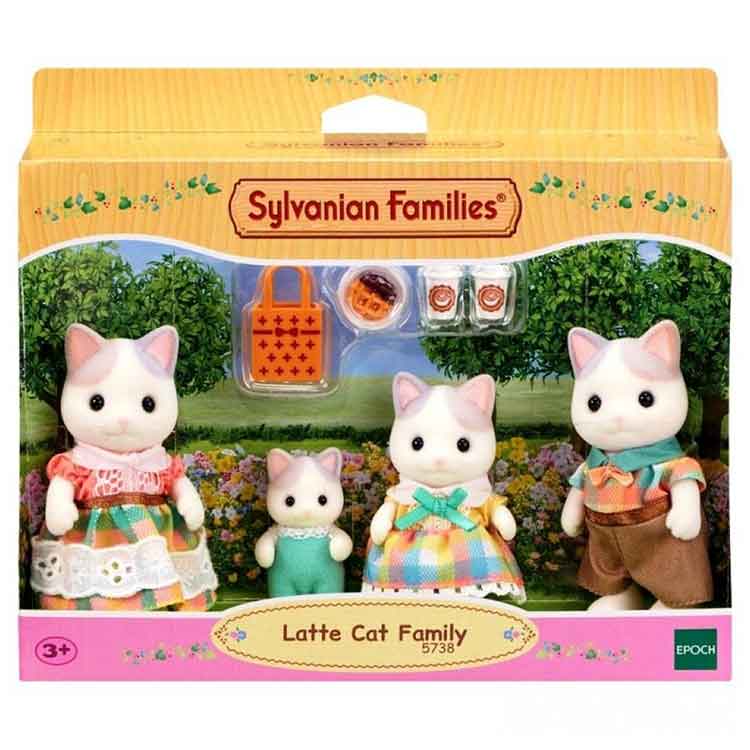Sylvanian Families Latte Cat Family – Collectible Animal Figure Set