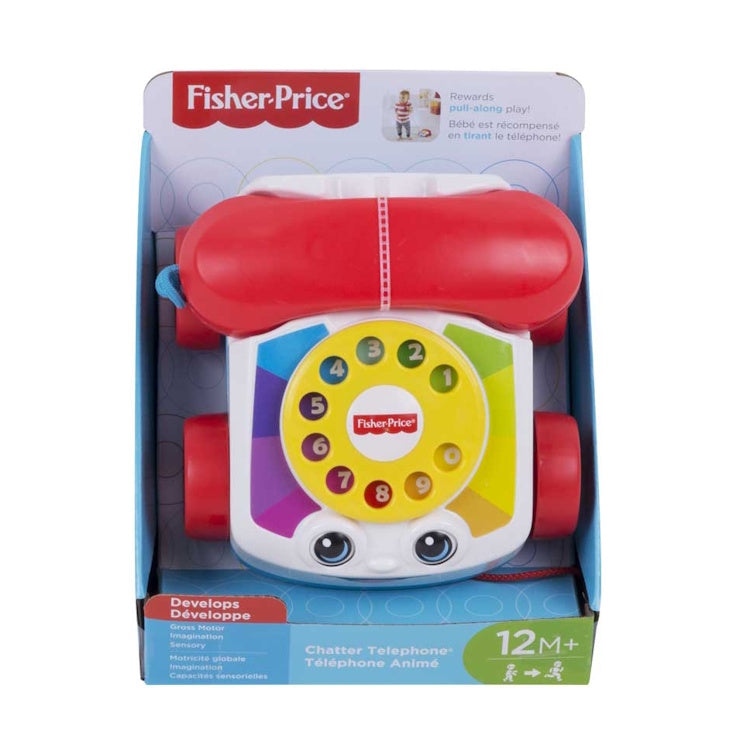 Fisher-Price Chatter Telephone – Classic Pull Toy with Interactive Sounds